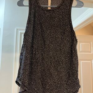 Women's Black Patterned Sleeveless Top